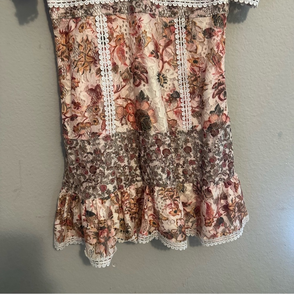 House of Chic Floral Lace-Up Back Dress Size Small - Picture 5 of 14